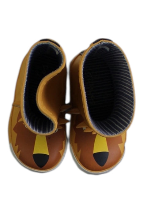 A Yellow Rain Boots from Joules in size 18-24M for boy. (Back View)