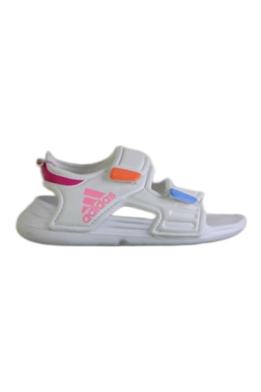 A White Sandals from Adidas in size 12-18M for girl. (Front View)