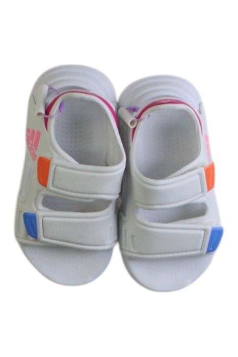A White Sandals from Adidas in size 12-18M for girl. (Back View)