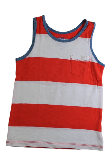 A Red Sleeveless Shirts from Crewcuts in size 4T for boy. (Front View)