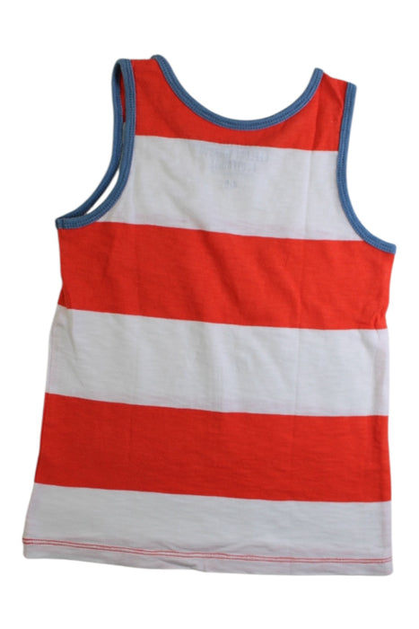 A Red Sleeveless Shirts from Crewcuts in size 4T for boy. (Back View)