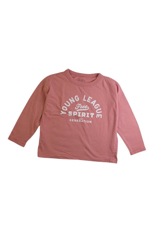 A Pink Long Sleeve T Shirts from Monoprix in size 5T for boy. (Front View)
