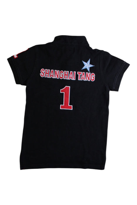 A Black Short Sleeve Polos from Shanghai Tang in size 4T for boy. (Back View)