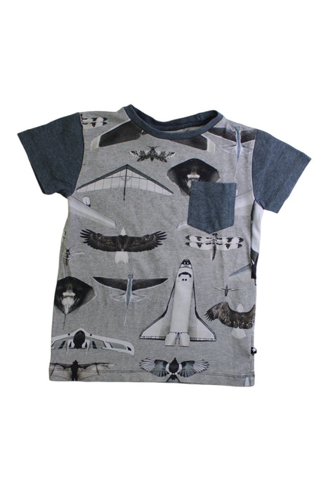 A Grey Short Sleeve T Shirts from Molo in size 5T for boy. (Front View)
