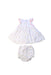 A White Shorts Sets from Petit Bateau in size 3-6M for girl. (Front View)