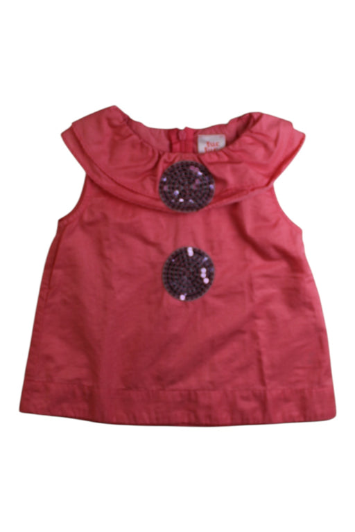 A Red Sleeveless Tops from tuc tuc in size 3T for girl. (Front View)