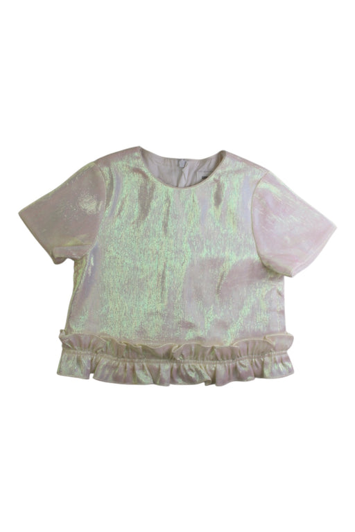 A Metallic Short Sleeve Tops from little Mo & Co. in size 7Y for girl. (Front View)