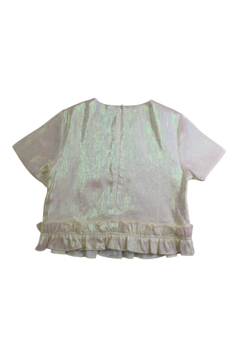 A Metallic Short Sleeve Tops from little Mo & Co. in size 7Y for girl. (Back View)