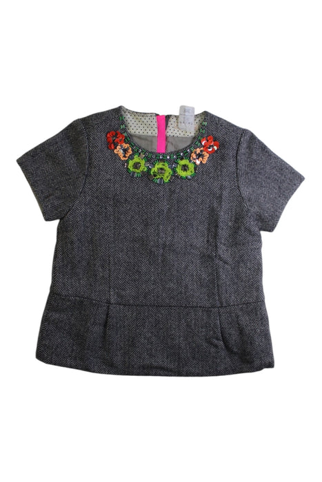 A Grey Short Sleeve Tops from Crewcuts in size 5T for girl. (Front View)
