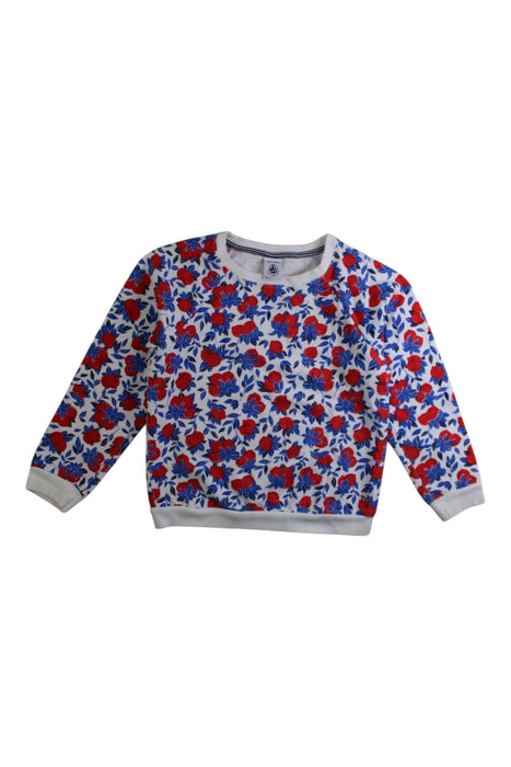 A Blue Sweatshirts from Petit Bateau in size 5T for girl. (Front View)