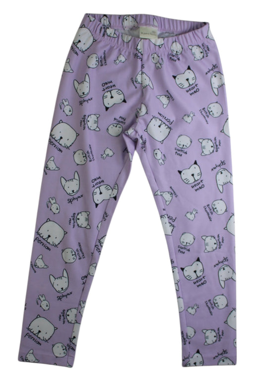 A Purple Casual Pants from Le Petit Pumm in size 5T for girl. (Front View)