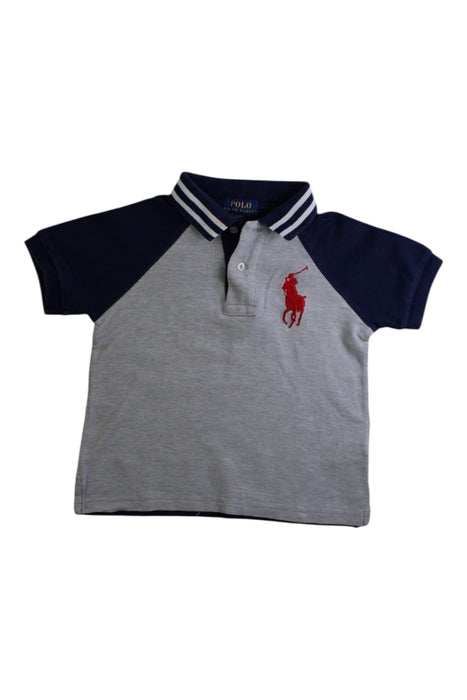 A Grey Short Sleeve Polos from Polo Ralph Lauren in size 2T for boy. (Front View)