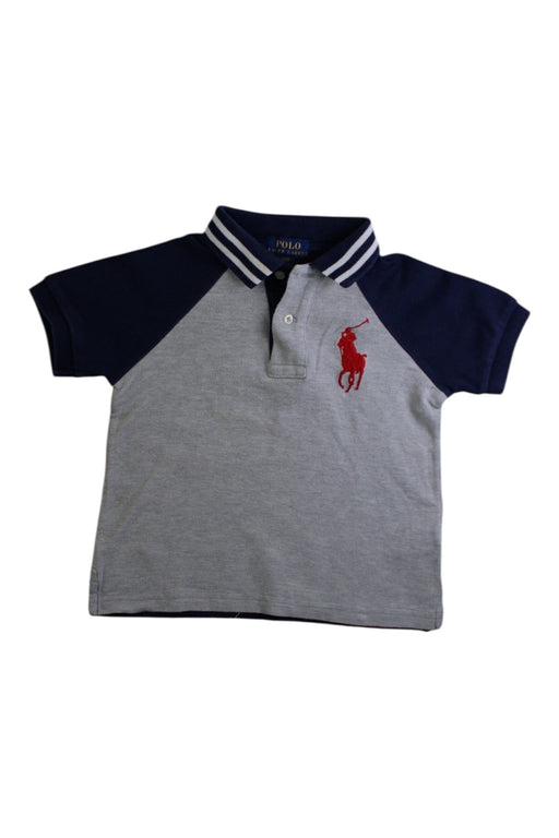 A Grey Short Sleeve Polos from Polo Ralph Lauren in size 2T for boy. (Front View)