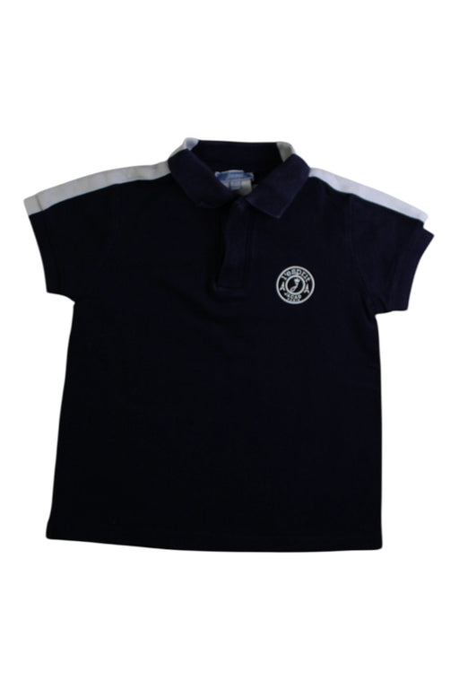 A Navy Short Sleeve Polos from Jacadi in size 4T for boy. (Front View)