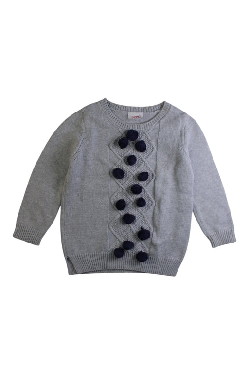 A Grey Knit Sweaters from Seed in size 3T for boy. (Front View)