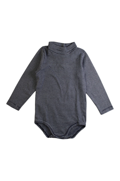 A Navy Long Sleeve Bodysuits from Petit Bateau in size 18-24M for boy. (Front View)