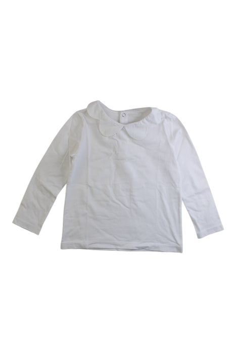 A White Long Sleeve Tops from Jacadi in size 3T for girl. (Front View)