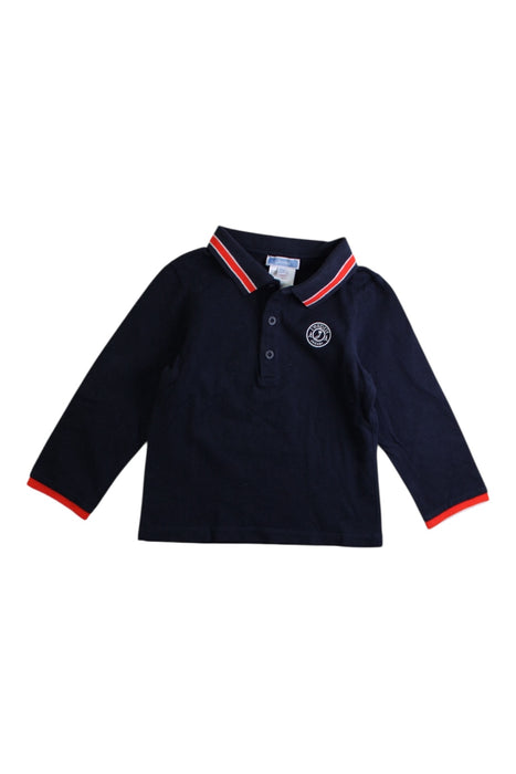 A Navy Long Sleeve Polos from Jacadi in size 3T for boy. (Front View)