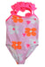 A Pink Swimsuits from Jacadi in size 4T for girl. (Front View)