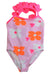 A Pink Swimsuits from Jacadi in size 4T for girl. (Front View)