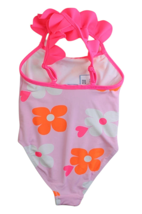 A Pink Swimsuits from Jacadi in size 4T for girl. (Back View)