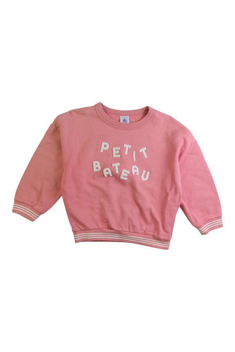 A Pink Crewneck Sweatshirts from Petit Bateau in size 4T for neutral. (Front View)