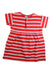 A Red Short Sleeve Dresses from Petit Bateau in size 3T for girl. (Front View)