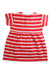 A Red Short Sleeve Dresses from Petit Bateau in size 3T for girl. (Back View)