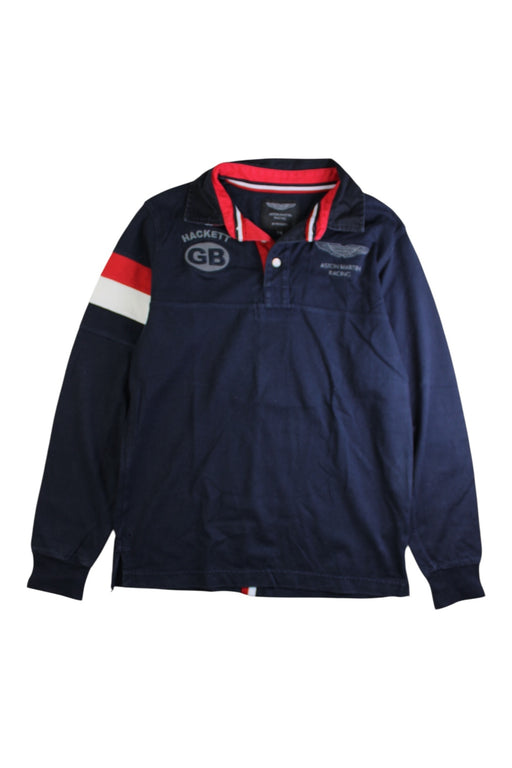 A Navy Long Sleeve Polos from Hackett in size 11Y for boy. (Front View)