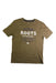 A Brown Short Sleeve T Shirts from Roots in size 11Y for boy. (Front View)