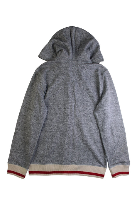 A Grey Zippered Sweatshirts from Roots in size 11Y for boy. (Back View)