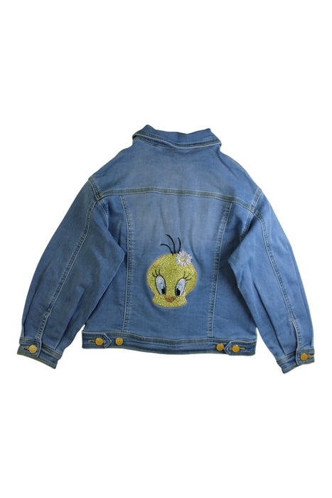 A Blue Lightweight Jackets from Monnalisa in size 8Y for girl. (Back View)