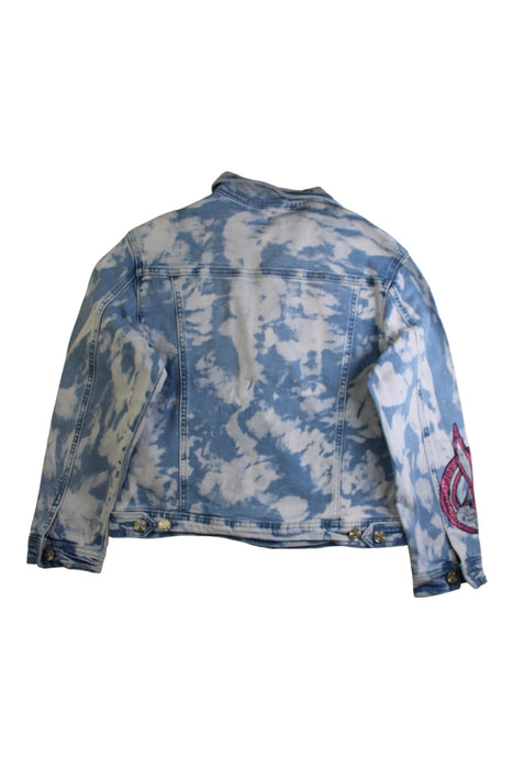 A Blue Lightweight Jackets from Monnalisa in size 10Y for girl. (Back View)