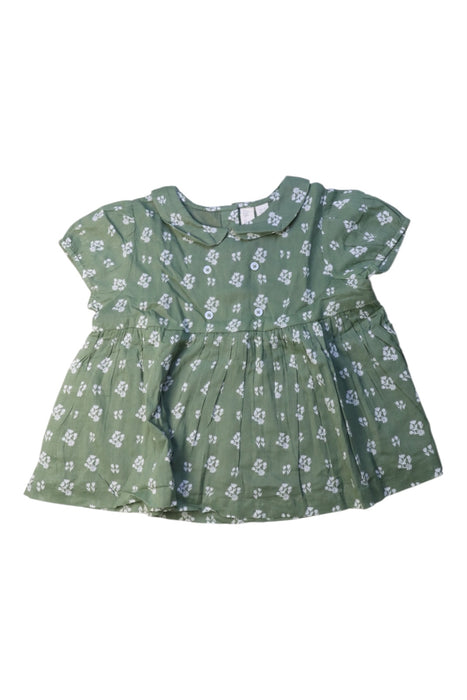 A Green Short Sleeve Dresses from Little Cotton Clothes in size 4T for girl. (Front View)