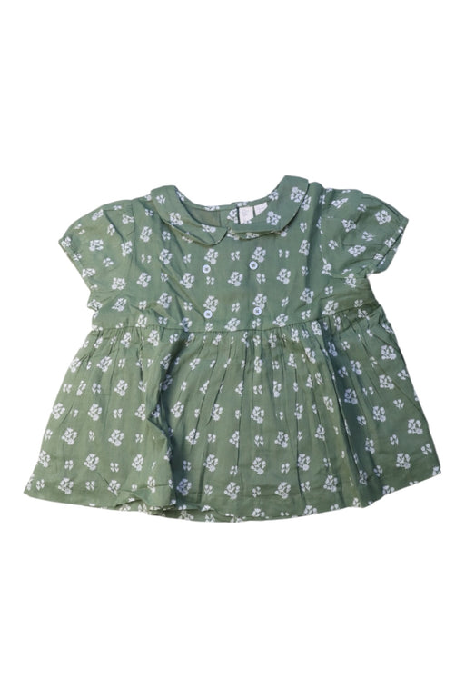 A Green Short Sleeve Dresses from Little Cotton Clothes in size 4T for girl. (Front View)