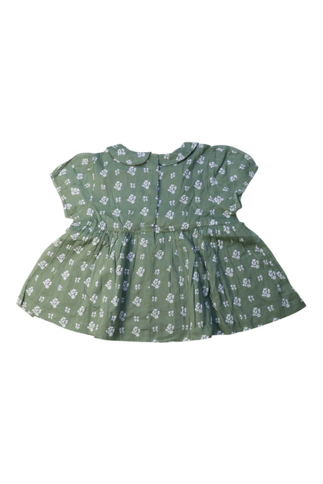 A Green Short Sleeve Dresses from Little Cotton Clothes in size 4T for girl. (Back View)