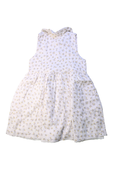 A White Sleeveless Dresses from Little Cotton Clothes in size 4T for girl. (Back View)