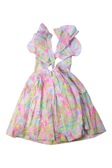 A Multicolour Sleeveless Dresses from Jacadi in size 4T for girl. (Back View)