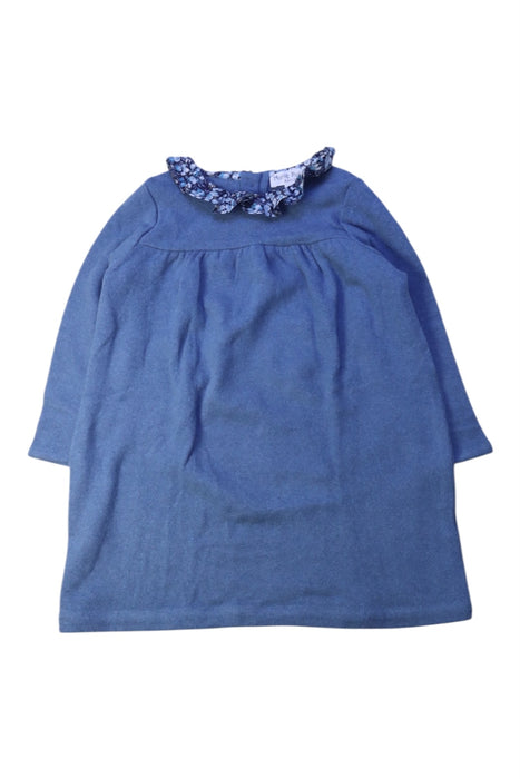 A Blue Long Sleeve Dresses from Marie Puce in size 4T for girl. (Front View)