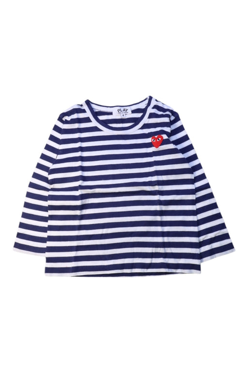 A Navy Long Sleeve T Shirts from Comme des Garcons in size 4T for girl. (Front View)