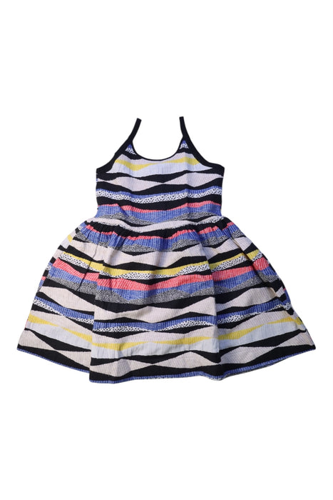 A Multicolour Sleeveless Dresses from Beau Loves in size 4T for girl. (Front View)