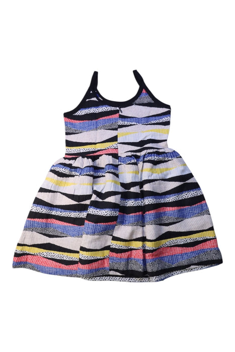 A Multicolour Sleeveless Dresses from Beau Loves in size 4T for girl. (Back View)