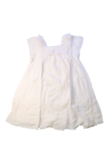 A White Sleeveless Dresses from Emile et Ida in size 4T for girl. (Front View)