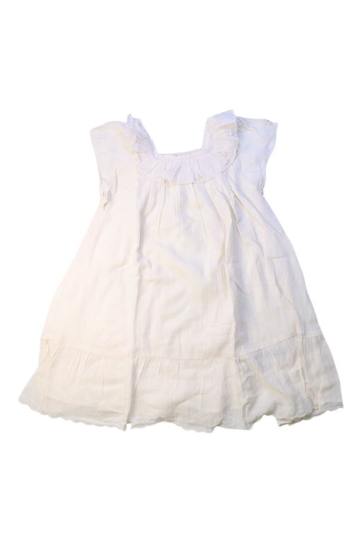 A White Sleeveless Dresses from Emile et Ida in size 4T for girl. (Front View)