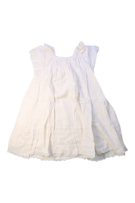 A White Sleeveless Dresses from Emile et Ida in size 4T for girl. (Back View)