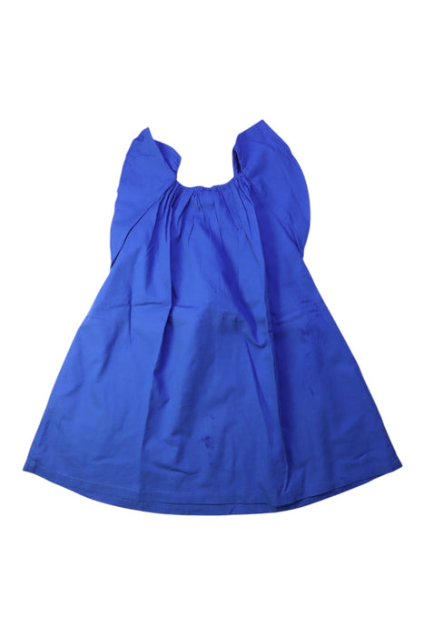 A Blue Sleeveless Dresses from Bonton in size 4T for girl. (Back View)