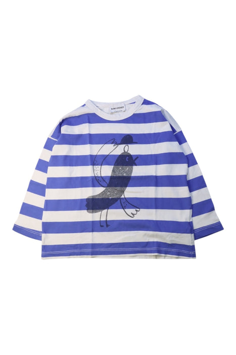 A Blue Long Sleeve T Shirts from Bobo Choses in size 4T for girl. (Front View)