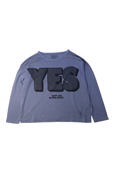 A Blue Long Sleeve T Shirts from Bobo Choses in size 4T for girl. (Front View)