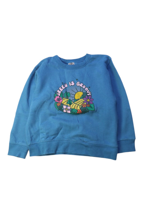 A Blue Crewneck Sweatshirts from Bonton in size 4T for girl. (Front View)