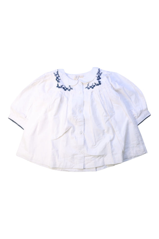 A White Long Sleeve Shirts from Little Cotton Clothes in size 4T for girl. (Front View)